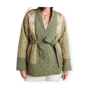 Anthropologie Quilted Patchwork Kimono Jacket Size XS.